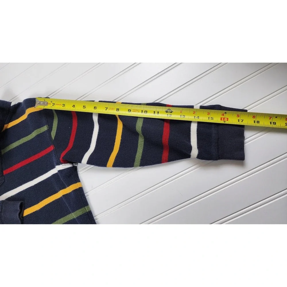 Gymboree Kids Blue Striped Button Neck‎ Pullover Long Sleeve Size 7/8 Medium